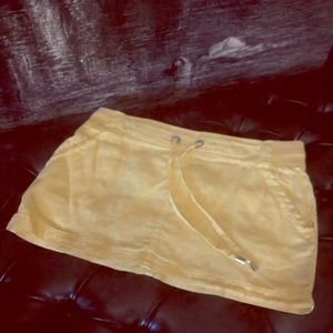 Bebe- Yellow Mini Skirt with Pockets- M